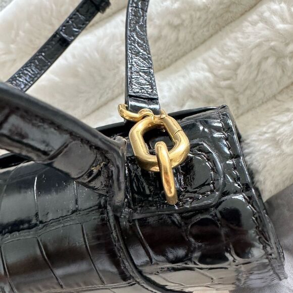 Balenciaga Black Croc-Embossed Mini Bag - Picture 6 of 13